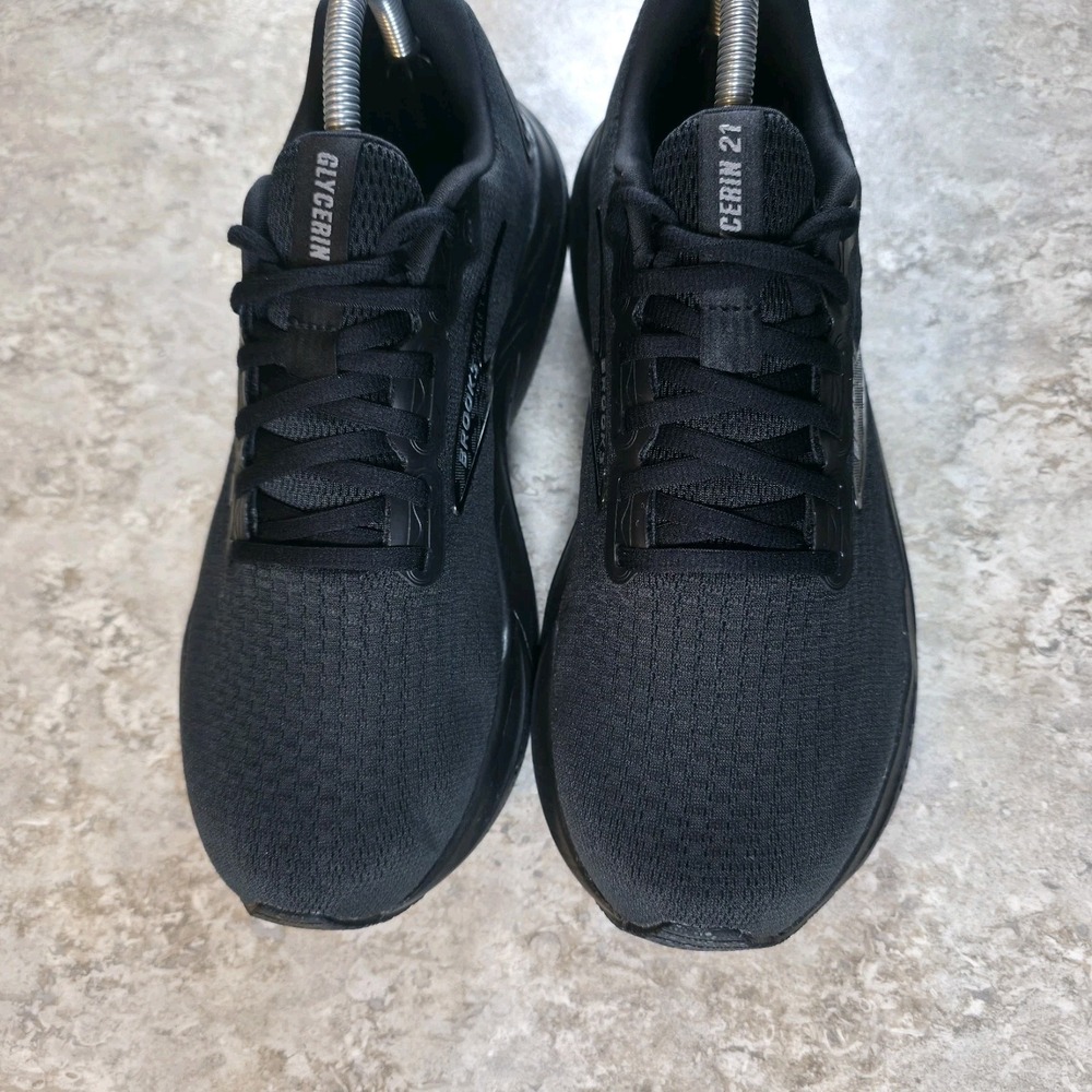 Brooks Glycerin 21 Womens 10 B Triple Black Running Shoes Sneakers *Worn Once - Picture 4 of 10